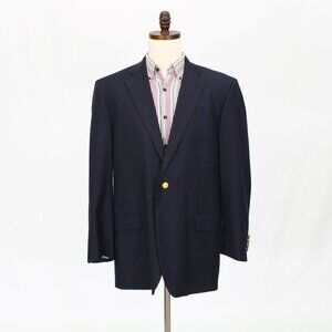 Brooks Brothers Country Club 46L Navy Solid 2-Button Sport Coat Blazer Jacket P4
